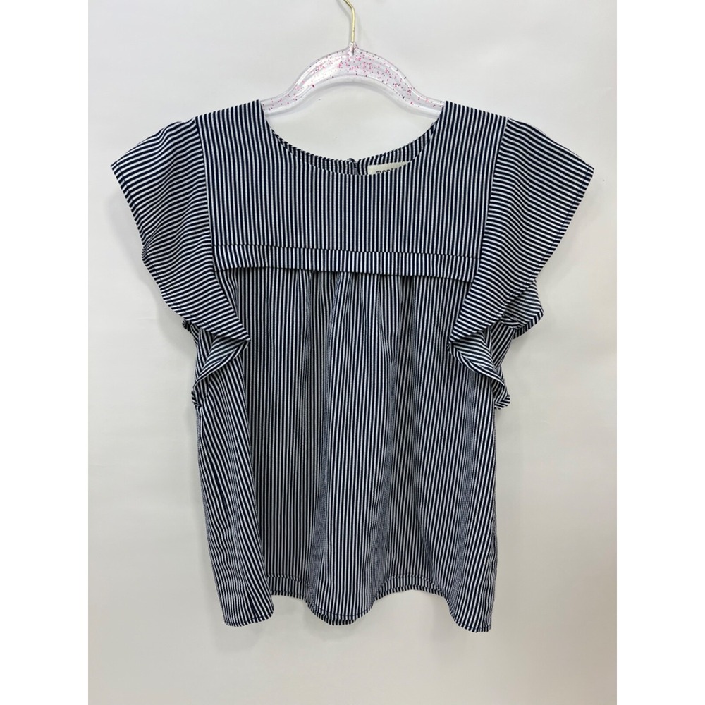 Monteau Striped Blouse Top White and Black Womens‎ Size Medium - Pretty!